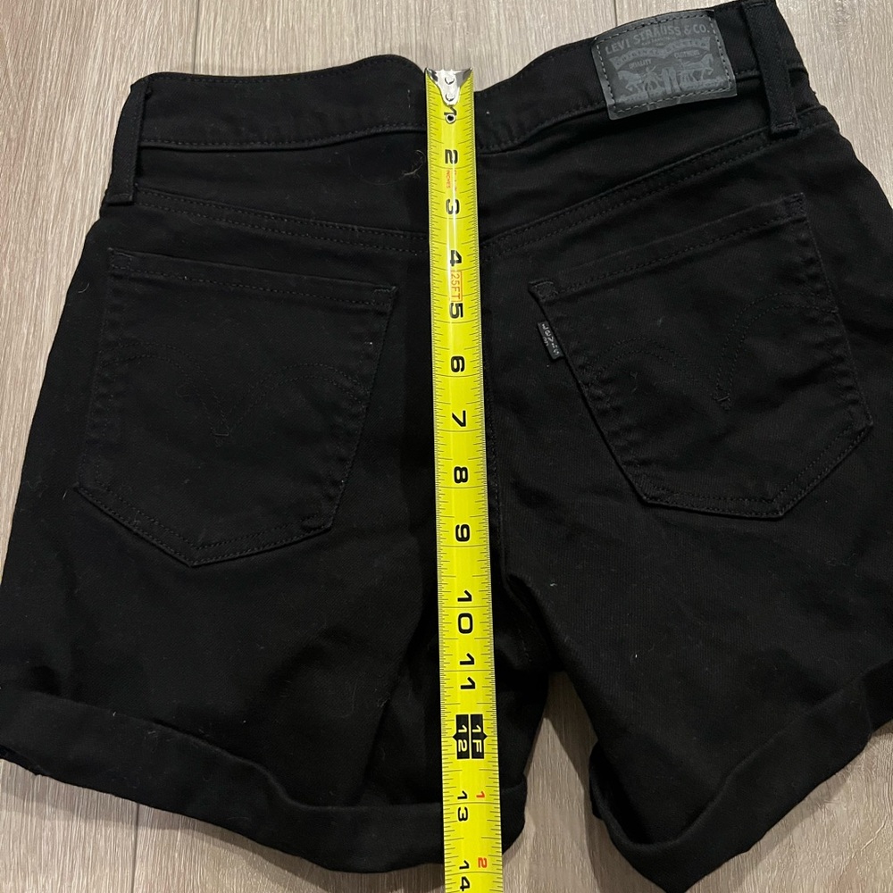 Levi’s Black Mid Length Shorts Size 27 - Picture 5 of 6